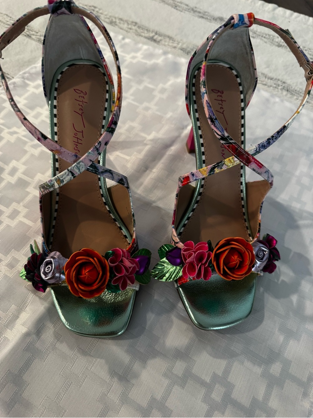 Mikah Floral Stiletto Dress Sandal by Betsy Johnson - Picture 2 of 13